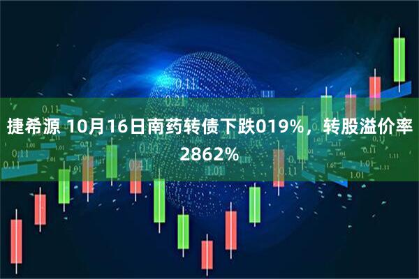 捷希源 10月16日南药转债下跌019%，转股溢价率2862%