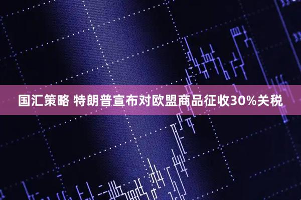 国汇策略 特朗普宣布对欧盟商品征收30%关税